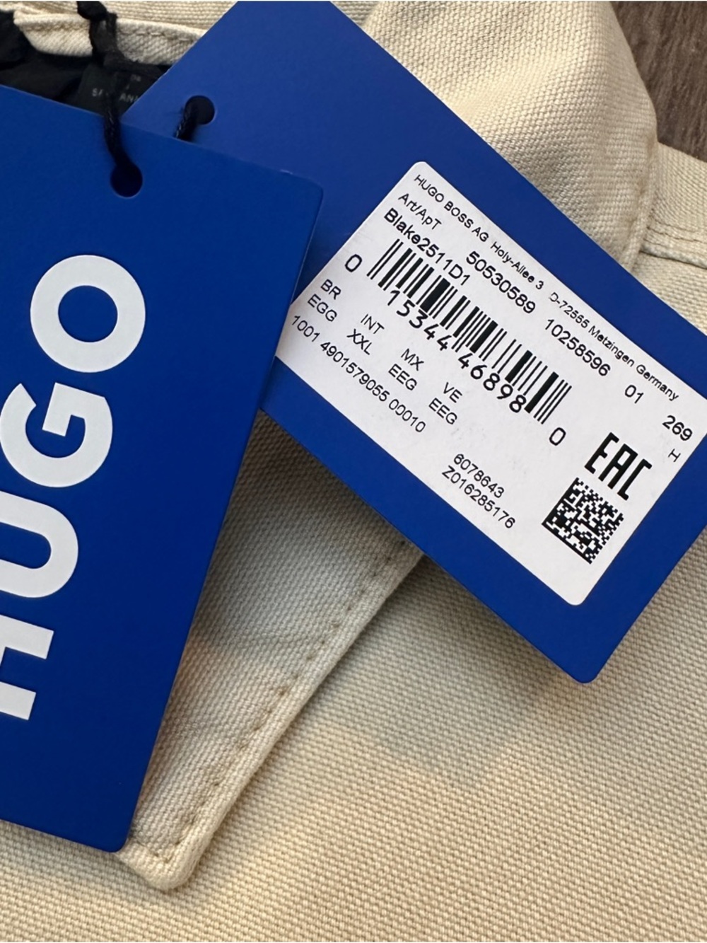 Hugo Boss Regular Fit Utility Natural Cotton Canvas Jacket Men’s Size XXL Beige - Picture 6 of 16